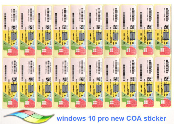 Cina PC Atau Tablet Windows 10 Pro COA Sticker 100% Original Customizable FQC pemasok