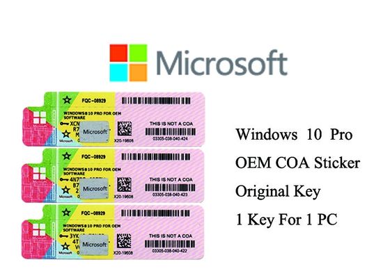 Cina 100% Asli Windows 10 Kunci Produk Versi Lengkap Online Aktifkan Multi Bahasa, Windows 10 Pro Coa Sticker pemasok