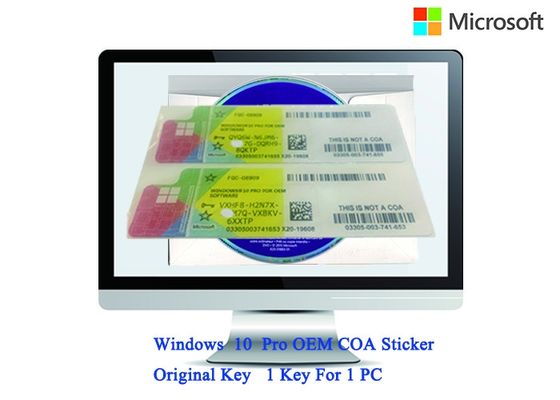 Cina Authentic Windows 10 Product Key 32bit / 64bit Sistem Operasi COA X20 Versi Lengkap Perangkat Lunak pemasok