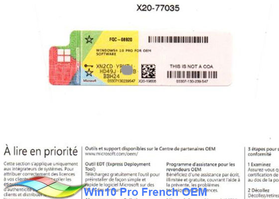 Cina Versi Perancis Windows 10 Pro OEM Sticker Software 64BIT untuk PC pemasok
