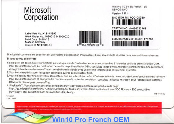 Cina 100% Asli Windows 10 Pro OEM Sticker 64Bit Commericial OEM pemasok