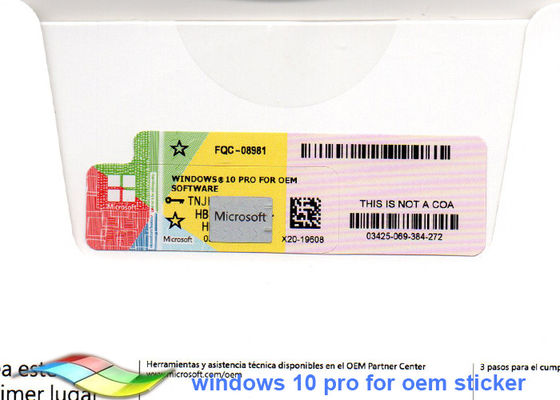 Cina Full Version Windows 10 Pro COA Sticker Customizable Sistem FQC 64bit pemasok