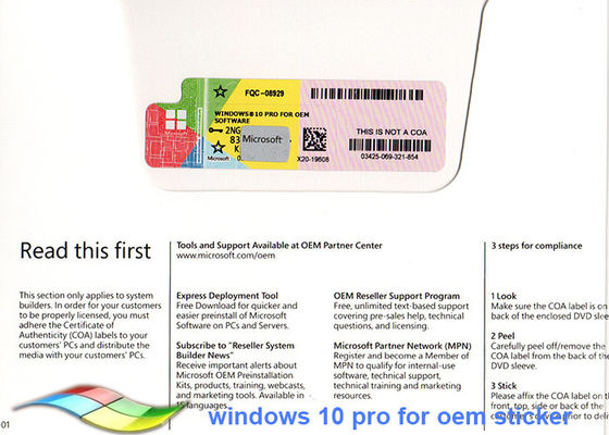 Cina Windows 10 Pro COA Sticker Versi Penuh Sistem 64bit Online Activate pemasok