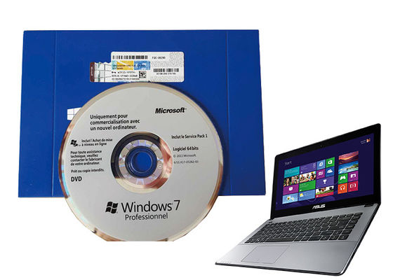Cina French 64bit Windows 7 Paket Ritel Profesional MS Bersertifikat Untuk Bisnis pemasok