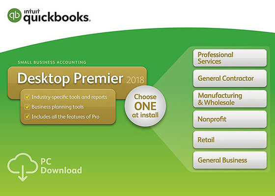 Cina 100% Asli QuickBooks Desktop 2017 Premier 2018 dengan Edisi Industri 5 Pengguna pemasok