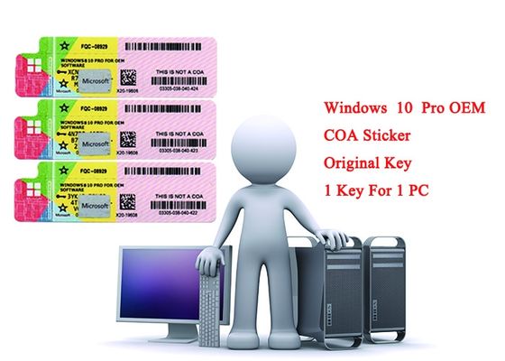 Cina 32 bit 64bit Systems Windows 10 Pro COA Sticker 100% Kunci Asli Dari Microsoft pemasok