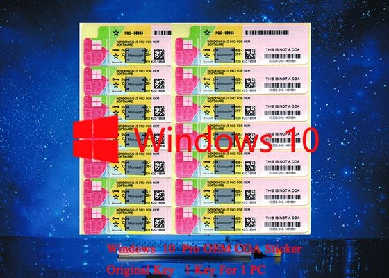 Cina Asli Microsoft Windows 10 Pro COA Bekerja Serial Sticker untuk PC Versi lengkap Multi Bahasa pemasok