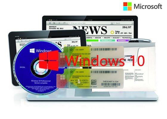 Cina Bahasa Opsional 64bit / 32bit OS 100% Asli Windows 10 Pro COA Sticker Aktivasi Online pemasok