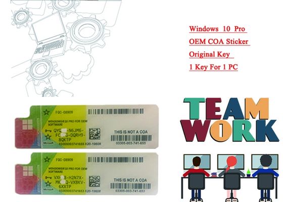 Cina Microsoft Win 10 Pro Kode Kunci Produk Windows 10 Product Key Sticker Secara Global untuk PC pemasok