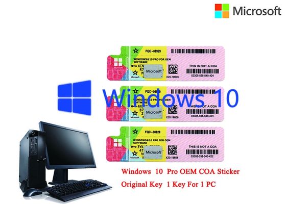 Cina Bahasa Spanyol Windows 10 Pro COA Sticker 32 / 64Bit Aktivasi Online Asli pemasok