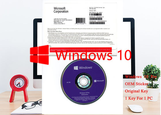 Cina OEM Jerman Windows 10 Pro OEM Sticker 64bit 1pk DSP DVD Software Professional pemasok